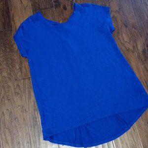 Chicos Hi Low Tunic Shirt Blue 0 Small
